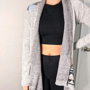 Aztec print cardigan